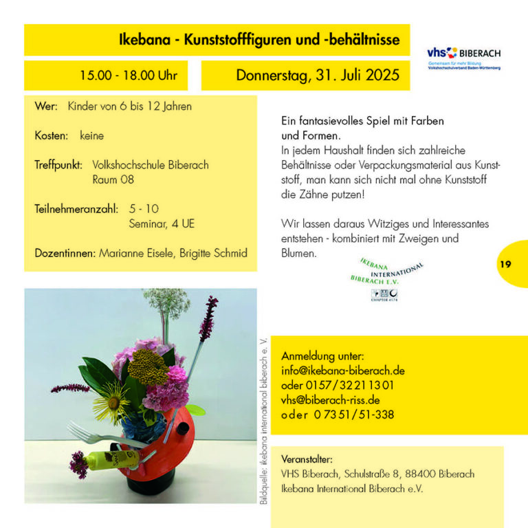 Ikebana-Ferienprogramm für Kinder