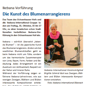 Einladung zur Ikebana-Vorführung 