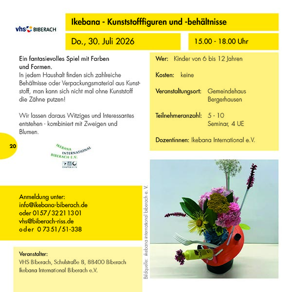 Ikebana – Kunststofffiguren und -behältnisse